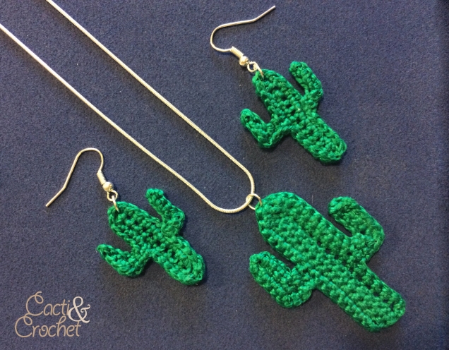 Cactus earring necklace set